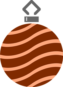 Simple Brown Striped Christmas Ornament