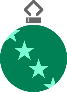 Simple Green with Stars Christmas Ornament