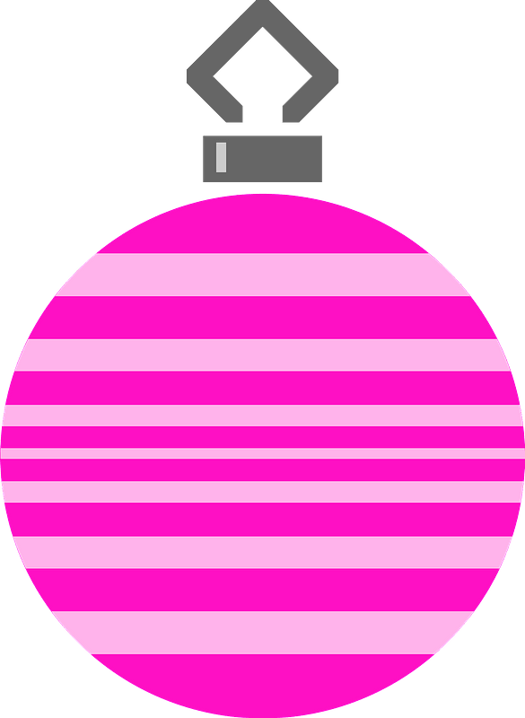 Simple Pink Striped Christmas Ornament
