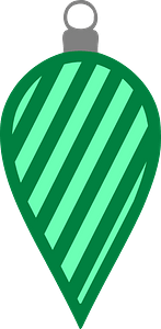 Simple Green Striped Christmas Bulb