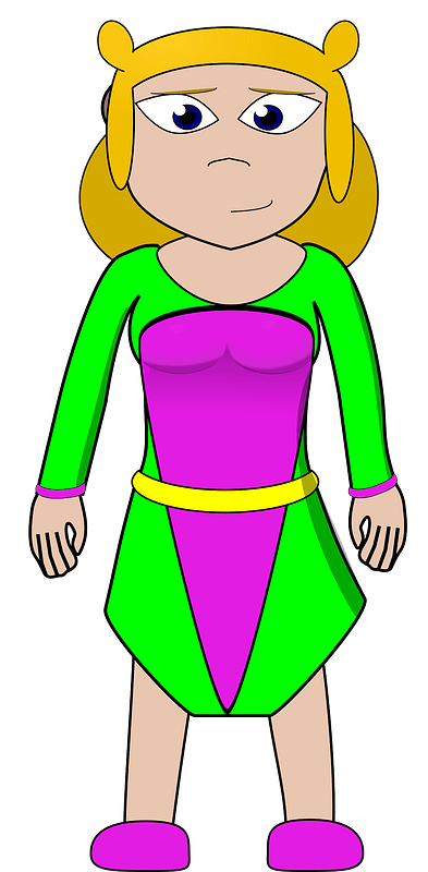 Future Villager - Light Skin, Blond Hair, Green and Purple Clothes