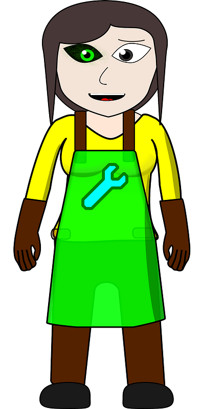 Future Villager - Light Skin, Brown Hair, Yellow Shirt and Green Apron