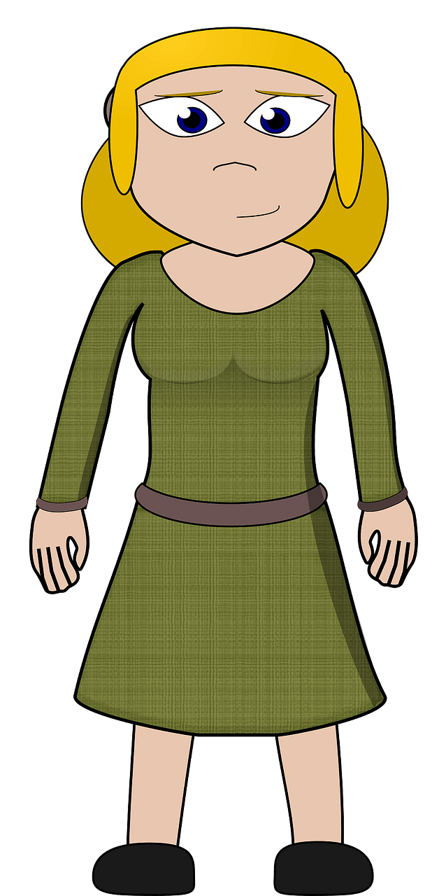 Villager - Light Skin, Blond Hair, Green Dress