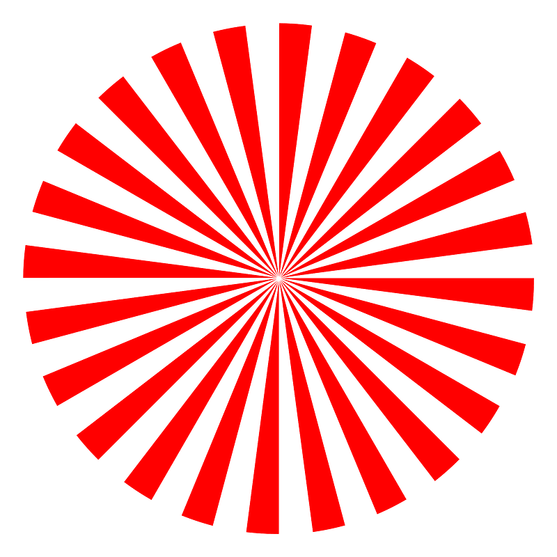 Abstract Sun with 48 Red Rays