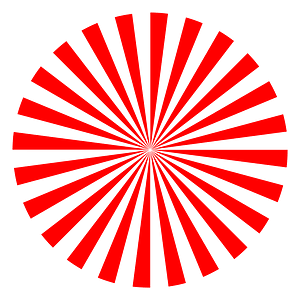 Abstract Sun with 48 Red Rays