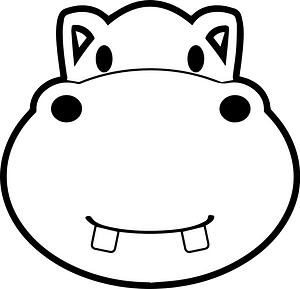 Cartoon hippo face