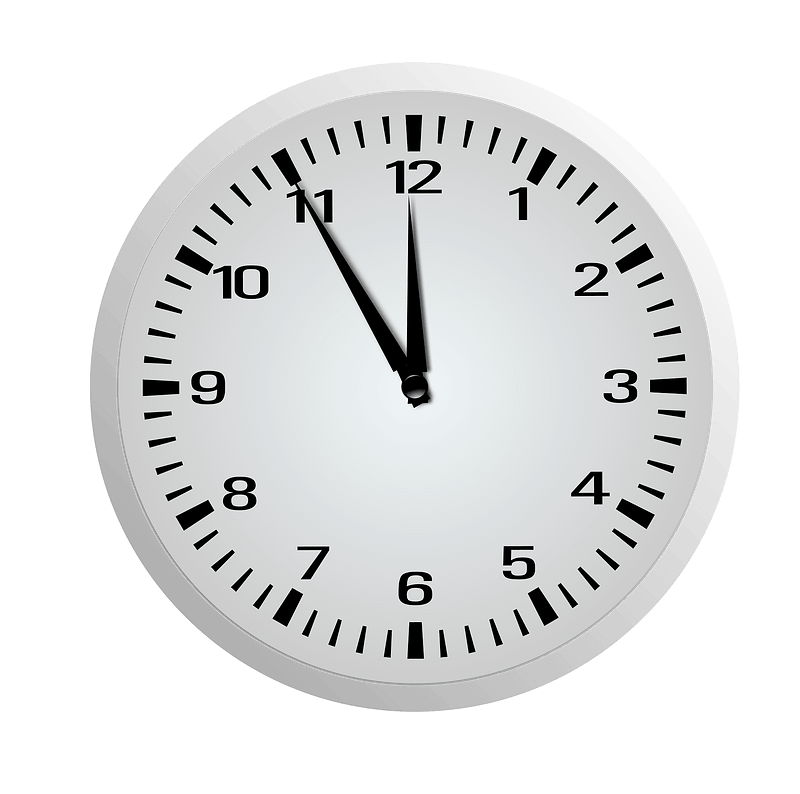 Clock Face - Eleven Fifty-Five - 11:55