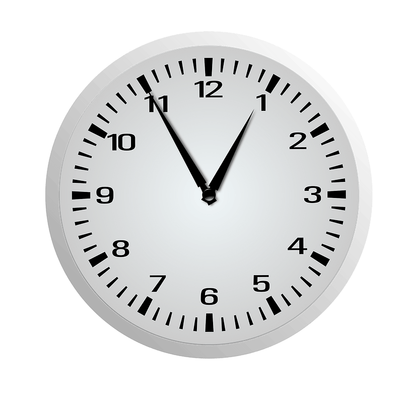 Clock Face - Twelve Fifty-Five - 12:55