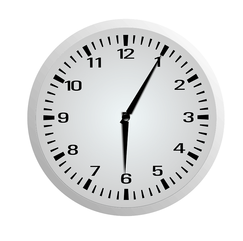 Clock Face - Six-O-Five - 6:05