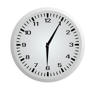 Clock Face - Six-O-Five - 6:05
