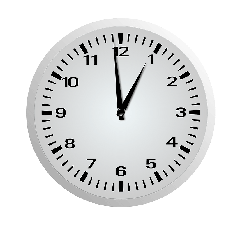 Clock Face - Twelve Fifty-Nine - 12:59