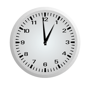 Clock Face - Twelve Fifty-Nine - 12:59