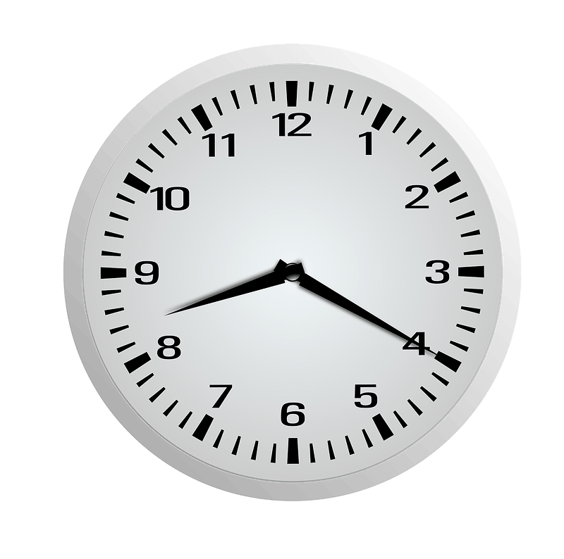 Clock Face - Eight Twenty - 8:20