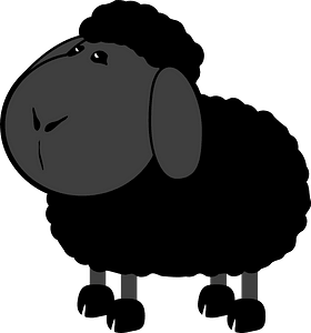 Black cartoon lamb
