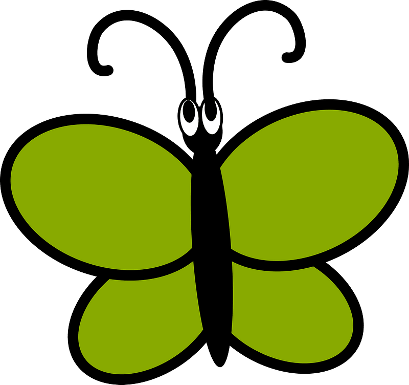 Green cartoon butterfly
