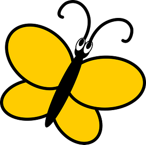 Yellow cartoon butterfly