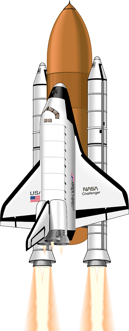 Space Shuttle Taking Off with Boosters