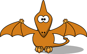 Brown Pterodactyl with Big Crossed Eyes