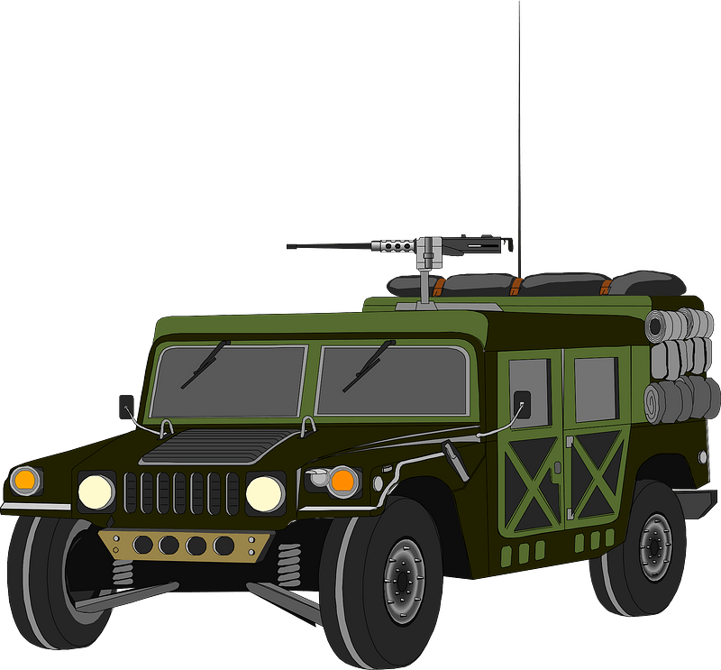 Hummer with a Mounted Gun