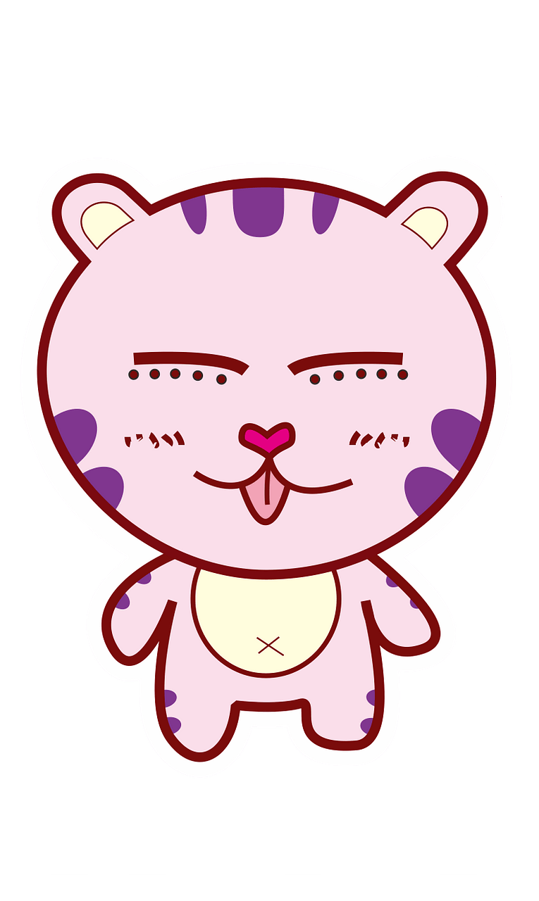 Pink cartoon tiger