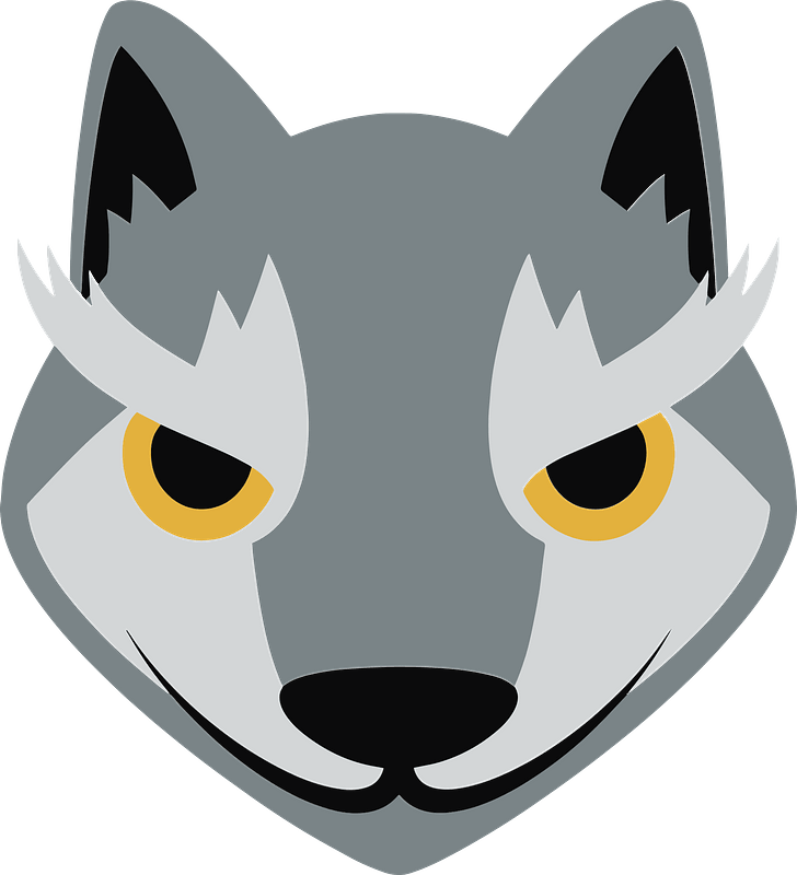 Cartoon wolf face