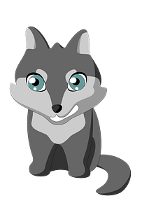 Cartoon baby wolf