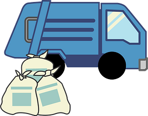 Blue Garbage Truck
