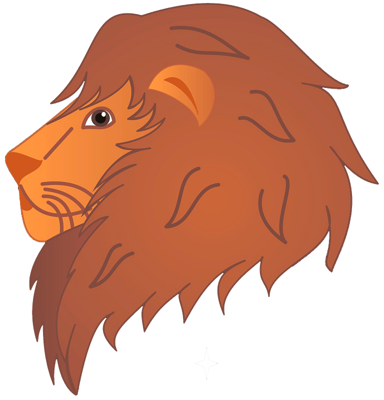 Cartoon lion head