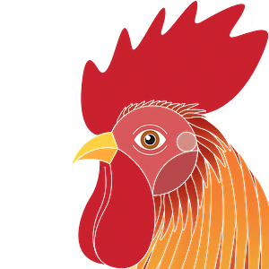 Stylized rooster face