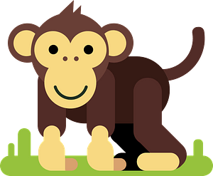 Monkey on grass