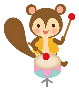Monkey playing drums