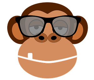 Monkey face with sunglasses