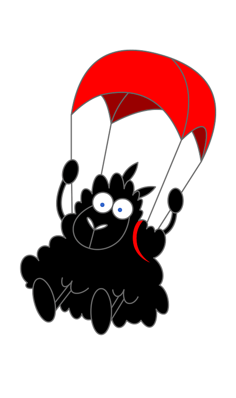 Sheep with a parachute