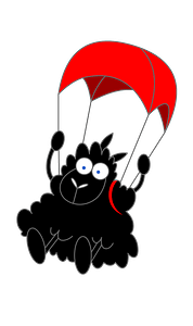 Sheep with a parachute
