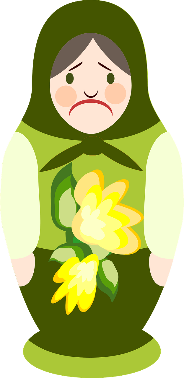 Sad Matryoshka - Russian Nesting Doll