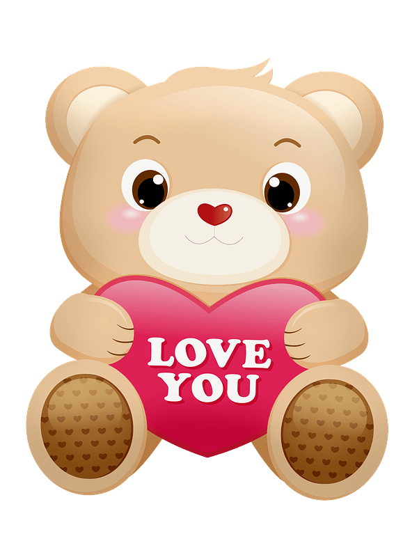 Teddy Bear holding heart Free vector clipart images on creazilla