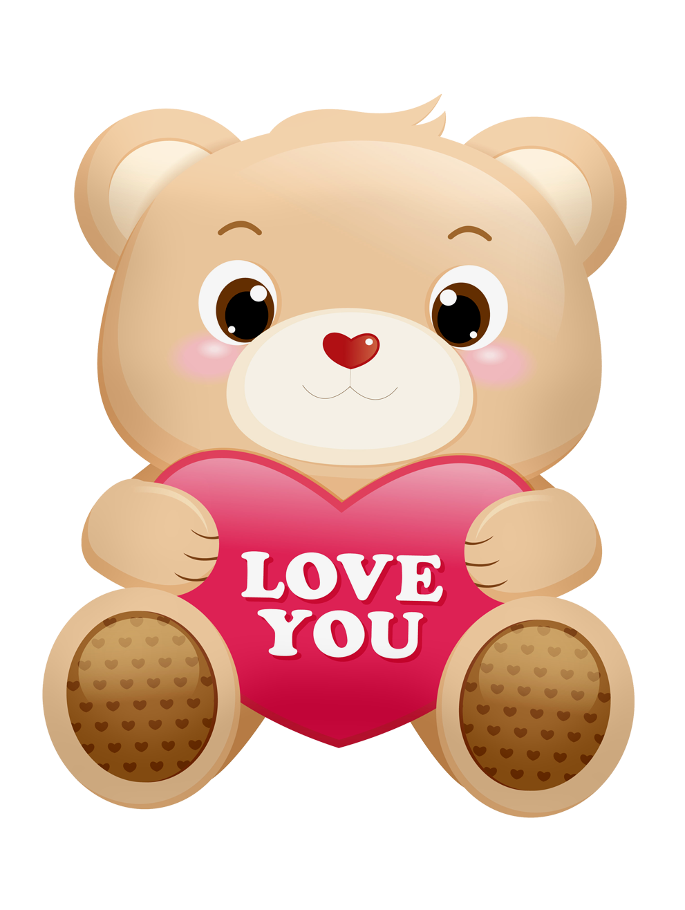 Teddy Bear holding heart Free vector clipart images on creazilla