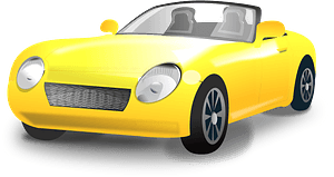 Yellow Convertible Sports Car