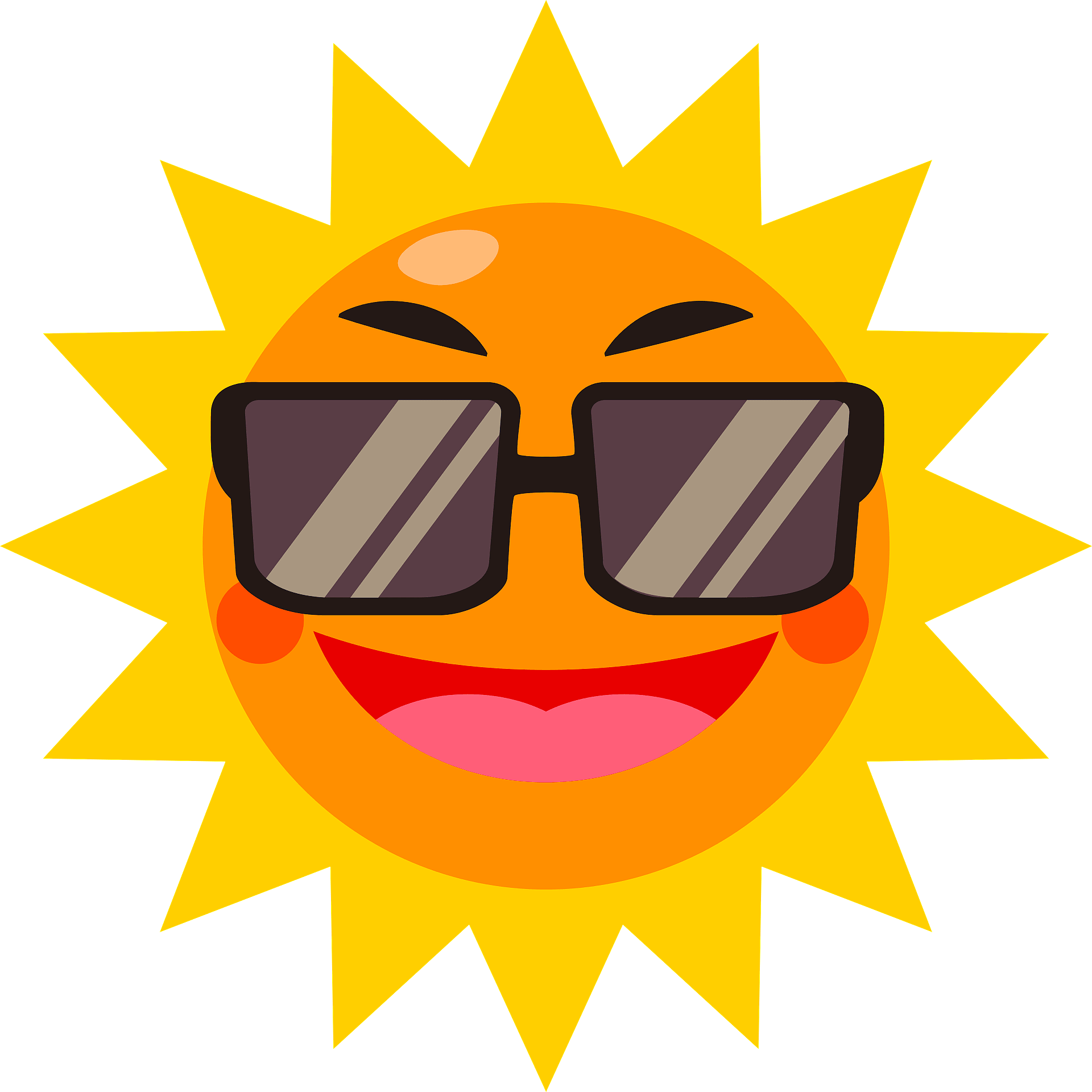 Sun with Sunglasses Free vector clipart images on creazilla