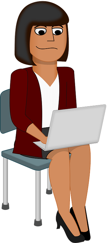Sitting Woman with Laptop on her Knee
