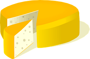 Cheese Wheel with a Wedge Cut Out