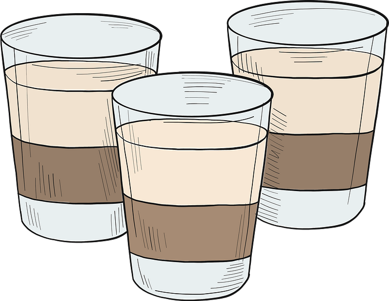 Glasses of alcoholic drink
