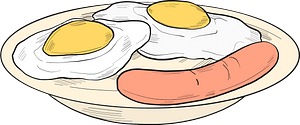 Fried eggs with sausage