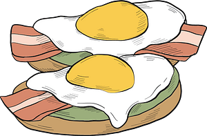 Toast with eggs and bacon