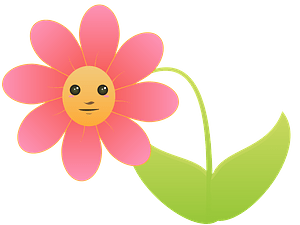 Pink Flower with Face
