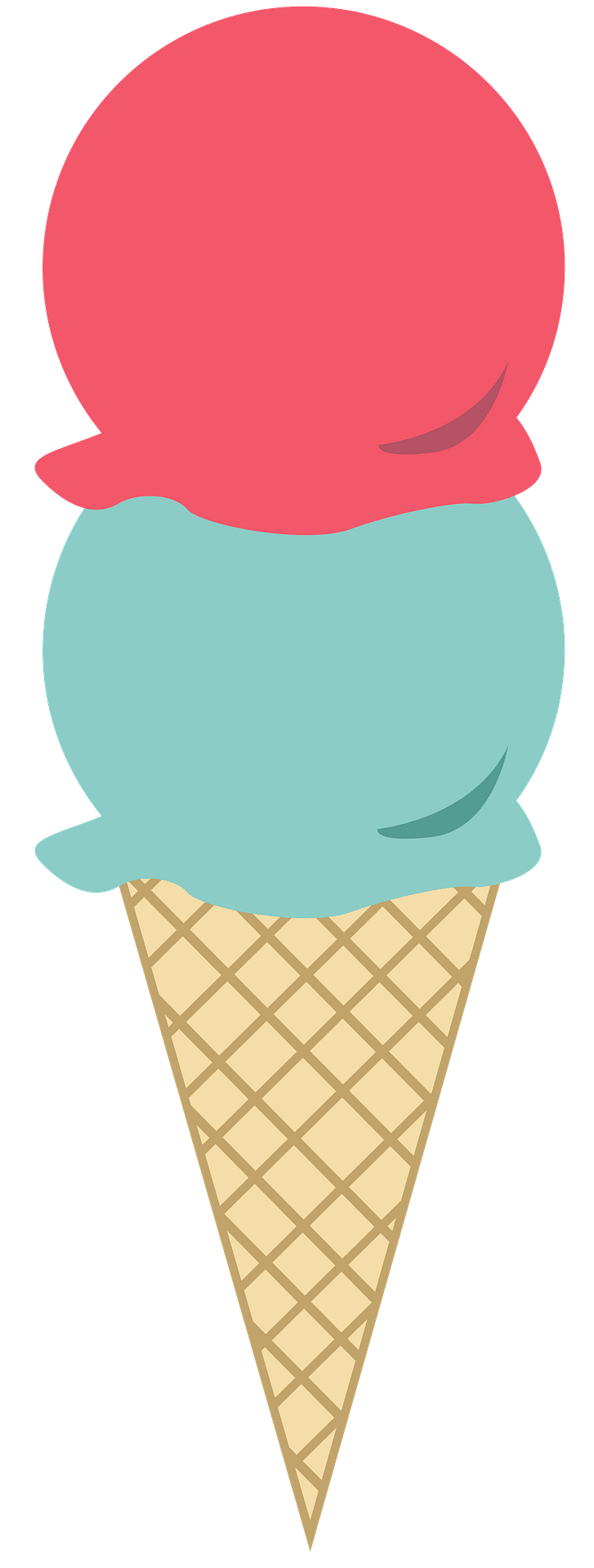 Sugar Cone with Two Scoops of Ice Cream Free vector clipart images on creazilla