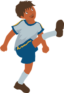 Boy Soccer Player Kicking