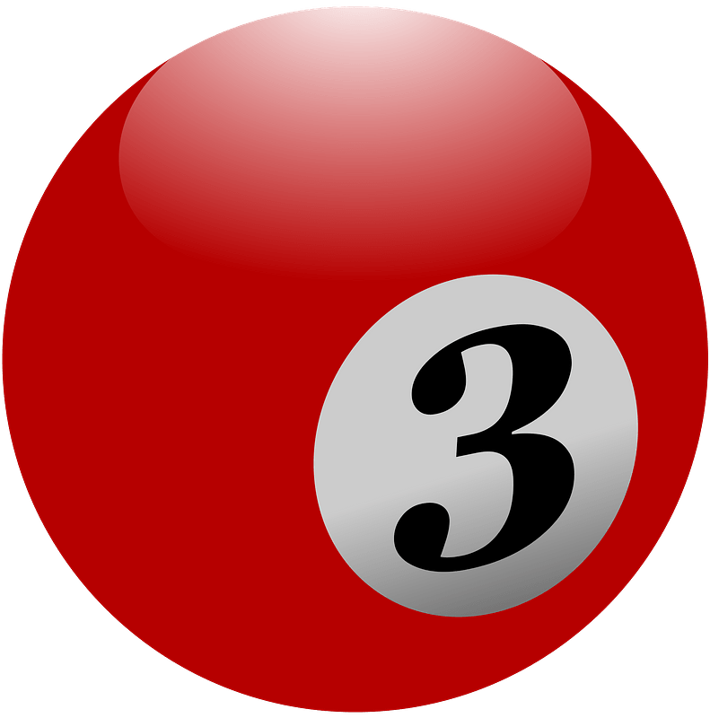 Red Solid 3 Pool Ball