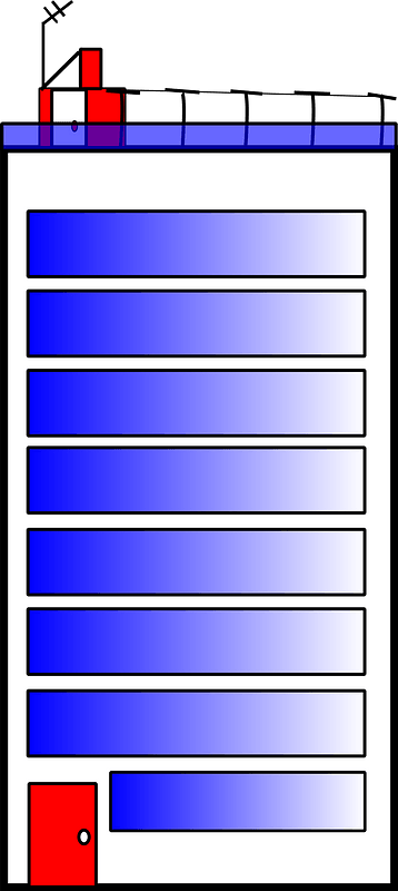 Blue and White Building