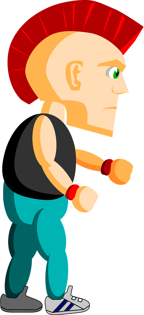 Punk with a Red Mohawk